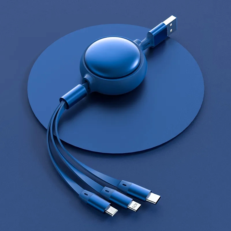 3 in 1 Multi USB Retractable Charger Cable 3A Multiple Cord 1