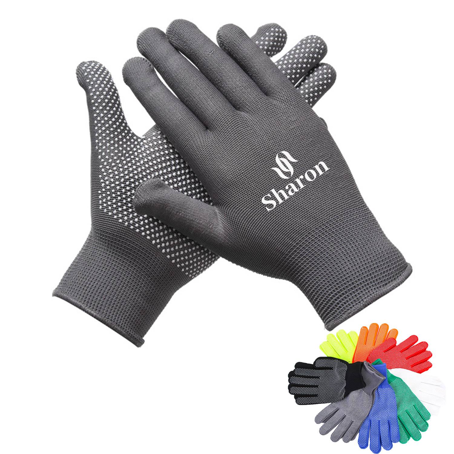 Breathable Nylon with PVC Dotted Anti-Slip Gloves 2
