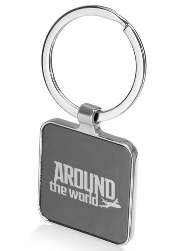 Black Square Metal Keychains 1
