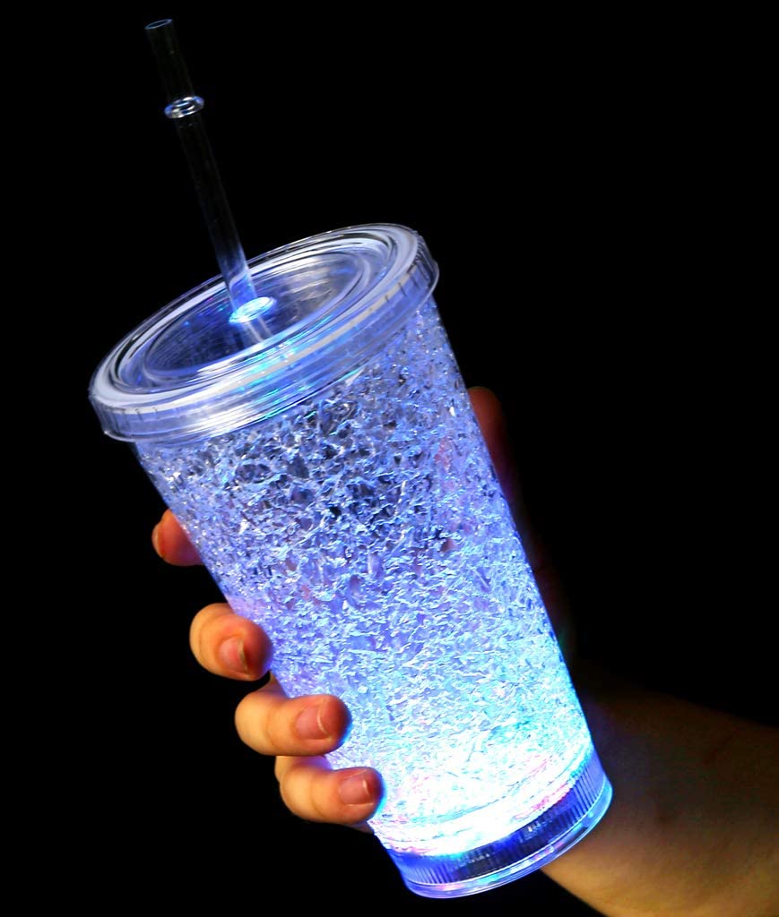 LED Shattered Tumbler Light Up Cup with Straw 1