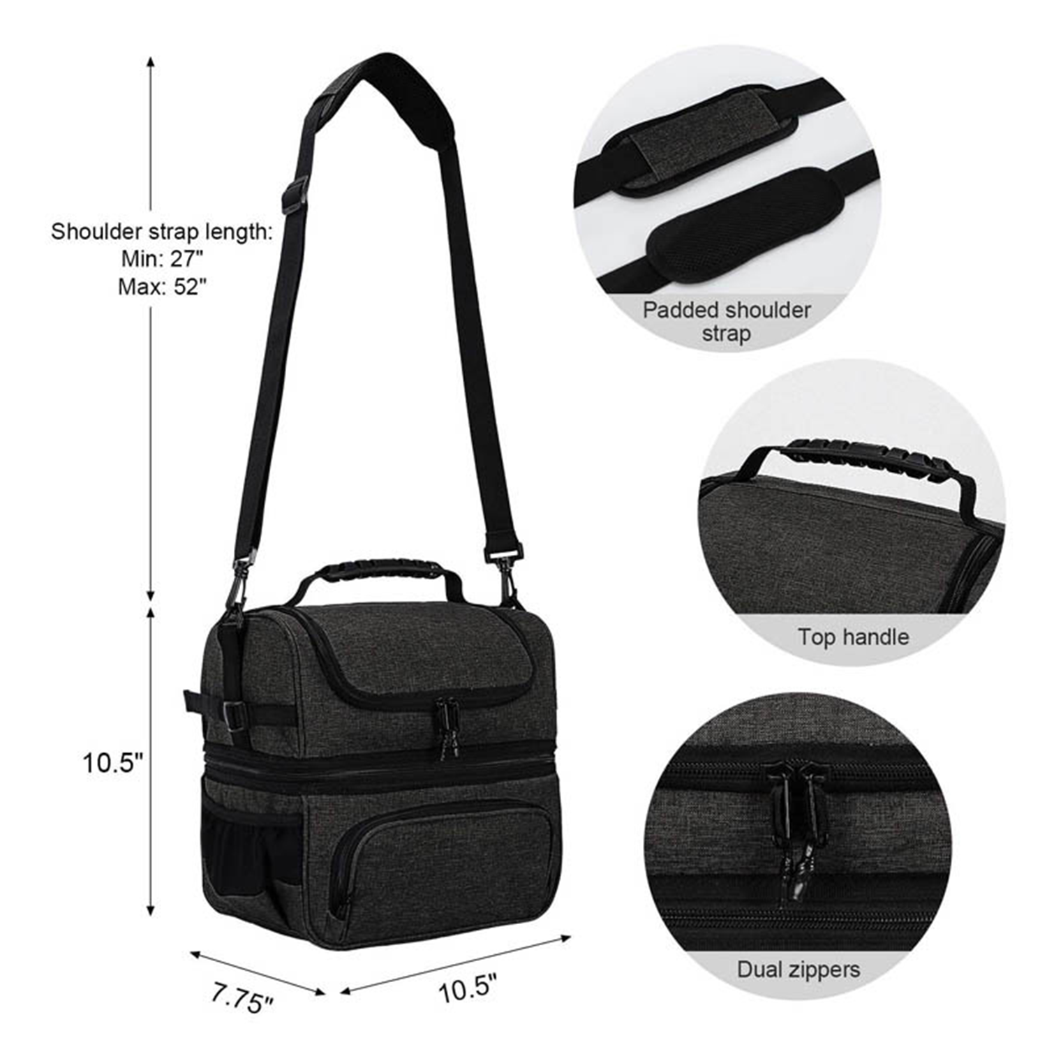 8L Double Deck Oxford Insulated Lunch Bag 4