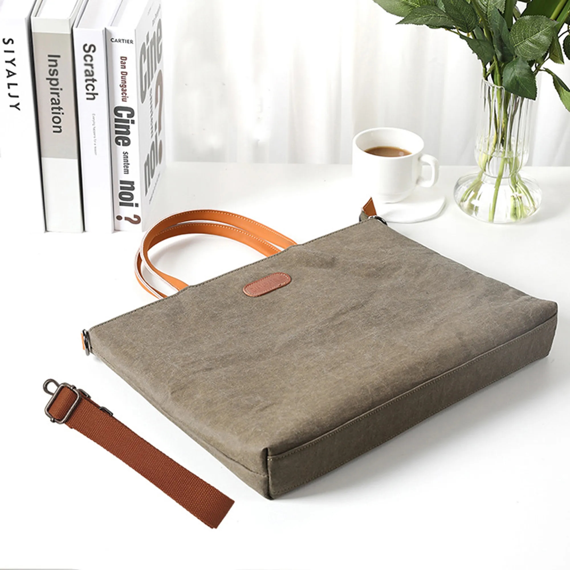 Washable Kraft Paper Laptop Bag 6