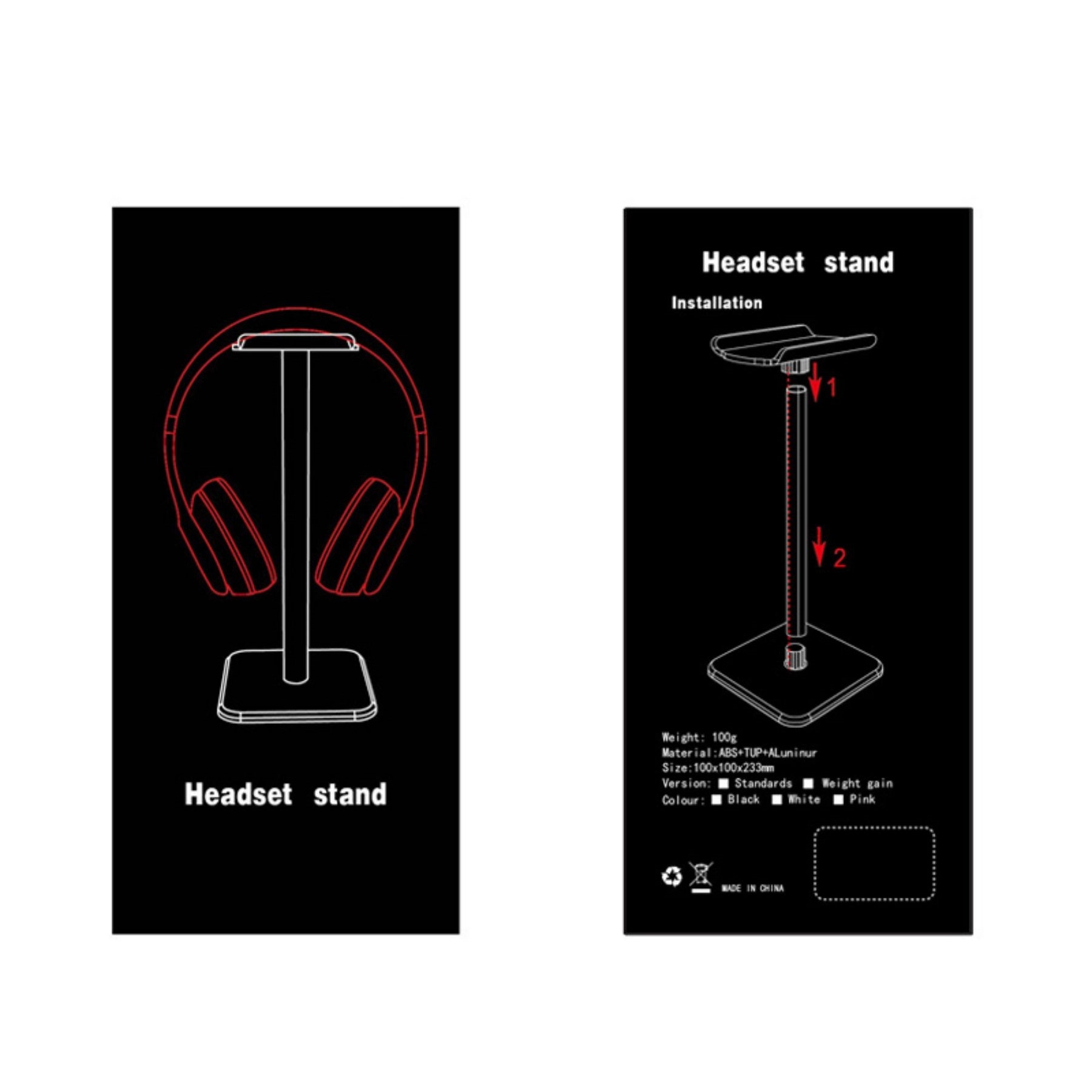 Headphone Stand Headset Holder Earphone Hanger with Aluminum 4