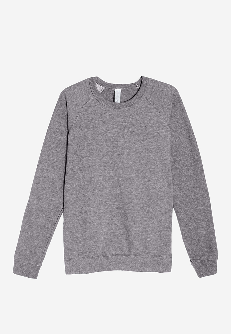 French Terry Raglan Crewneck, custom hoodie or sweatshirt with logo imprint 15