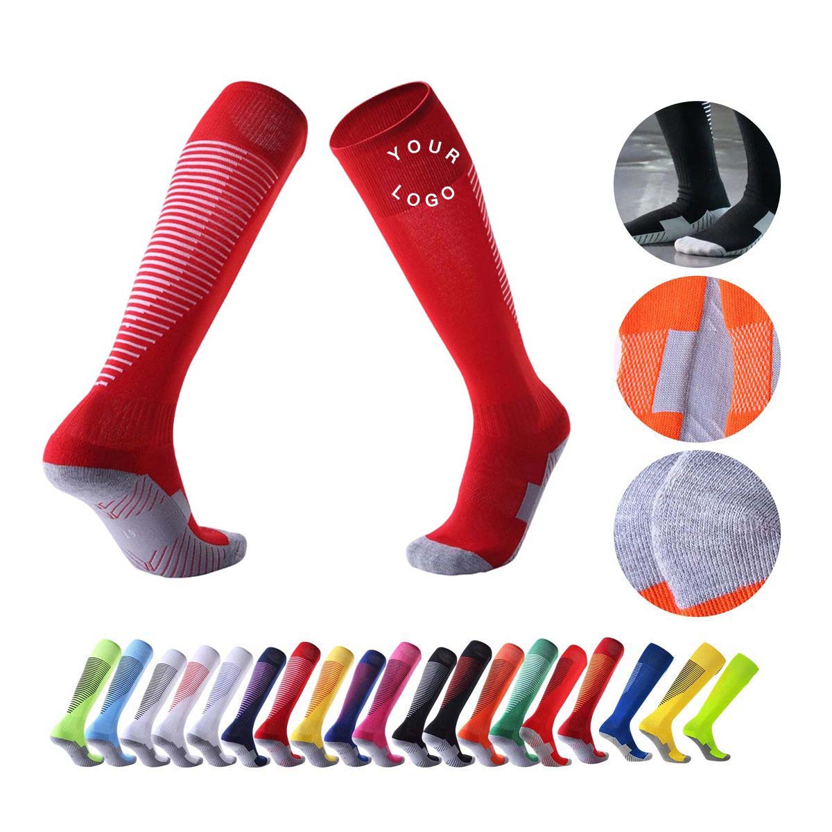 Knee Length Soccer Socks with Reinforced Toe 2