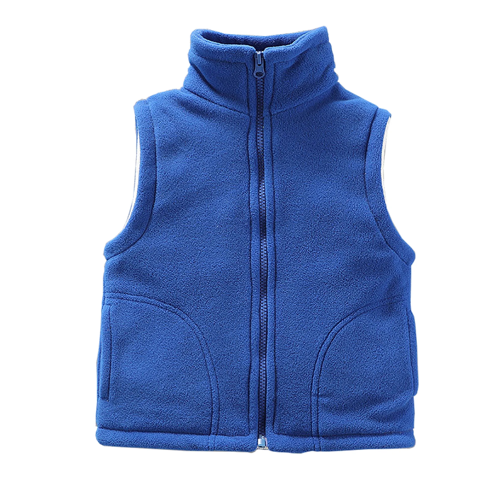Solid Color Zipper Sleeveless Jacket for Toddler Kid 5