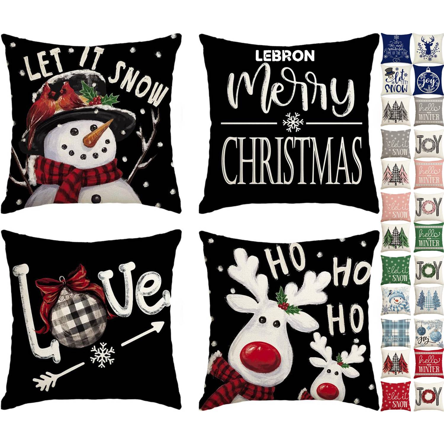 4PCS Christmas Throw Pillows Set 8