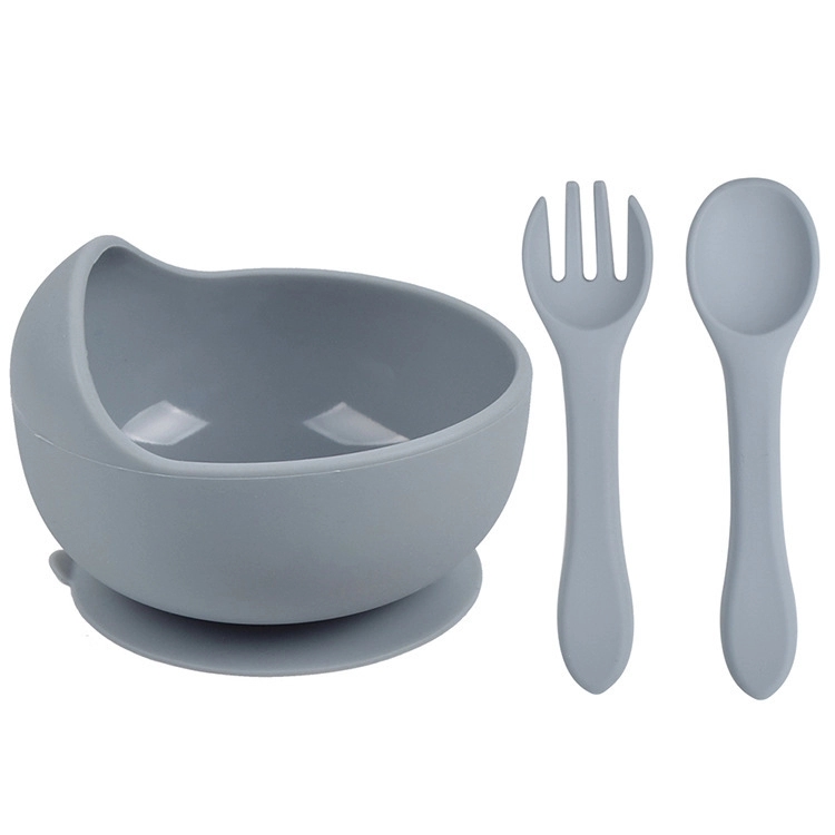Silicone Suction Bowls for Baby with Spoon and Fork 12
