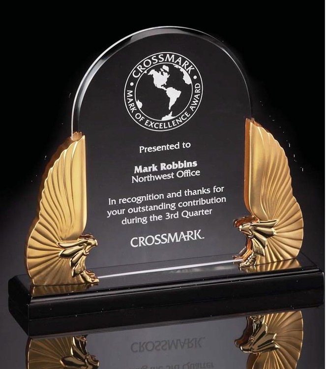 Winged Gold Eagle Corporate Acrylic Award 2
