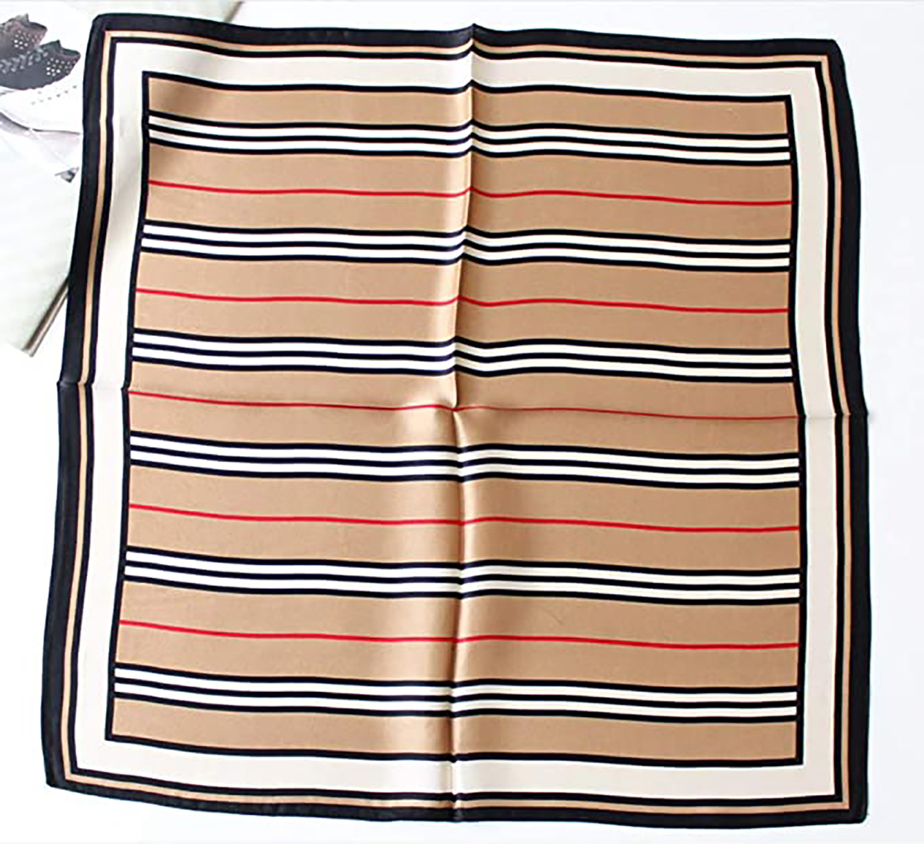 Double Printed Reversible Mulberry Square Silk Scarf 11