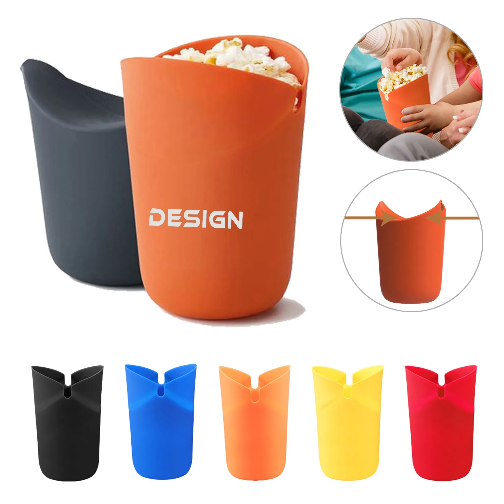 Foldable Silicone Popcorn Bucket 1