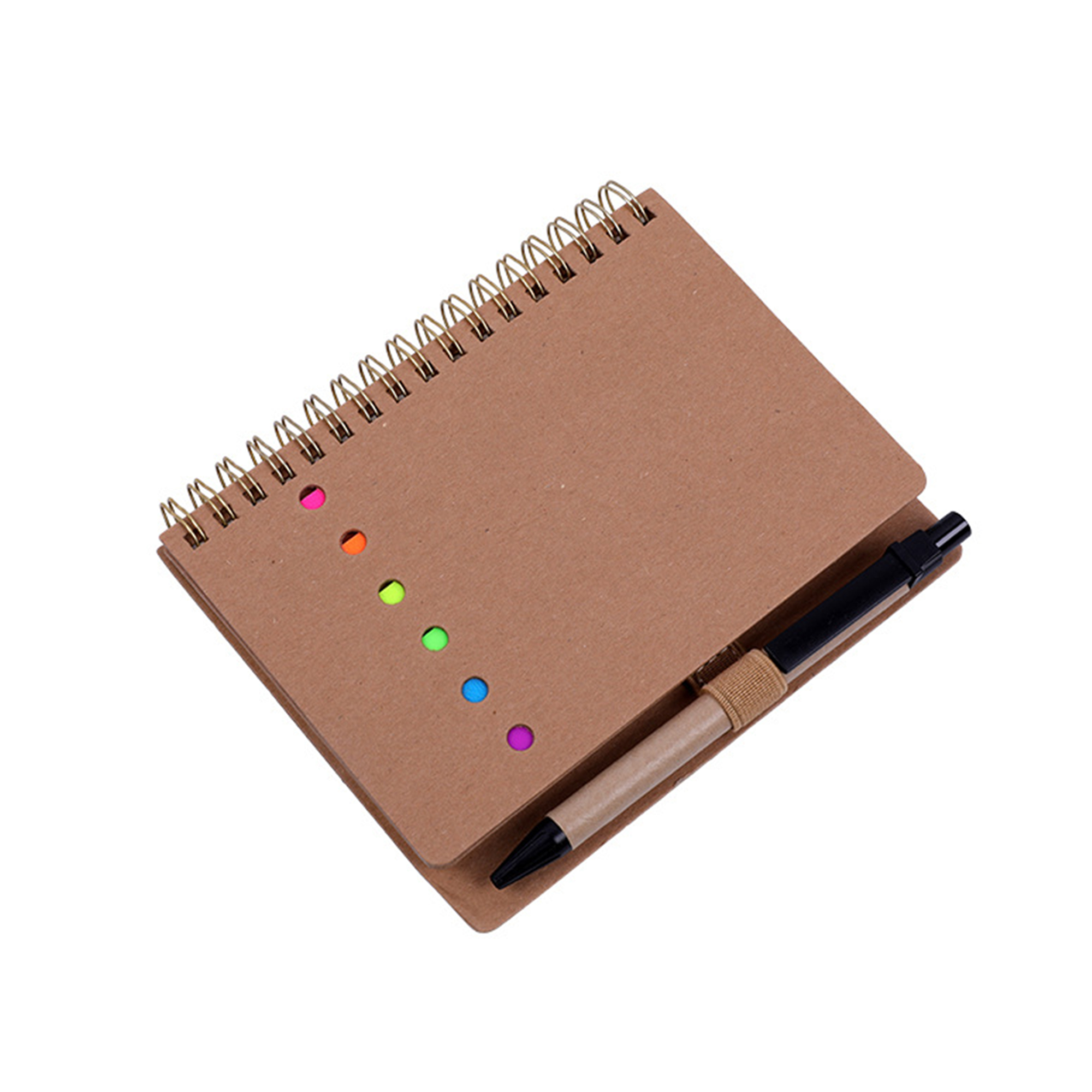 Spiral Bound Notebook Set With Ballpoint Pen And Sticky Notes 4