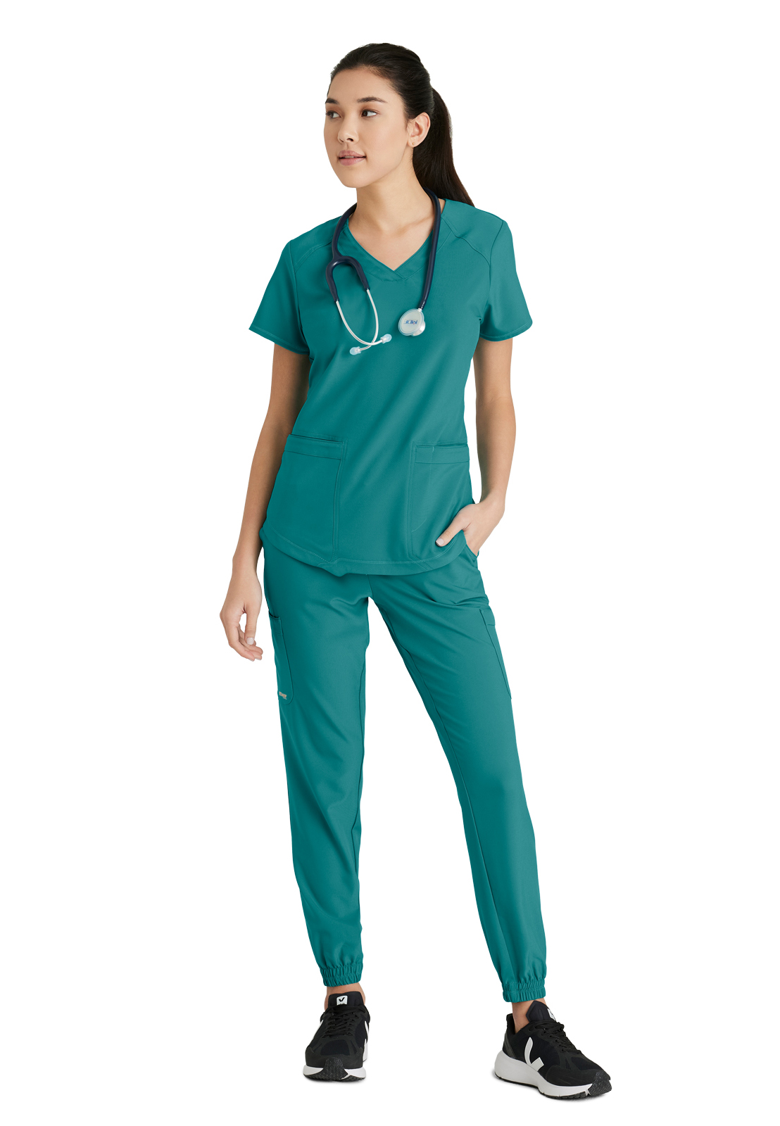 Grey's Anatomy Evolve Stretch - Women's Two-Pocket V-Neck Rhythm Scrub Top 49