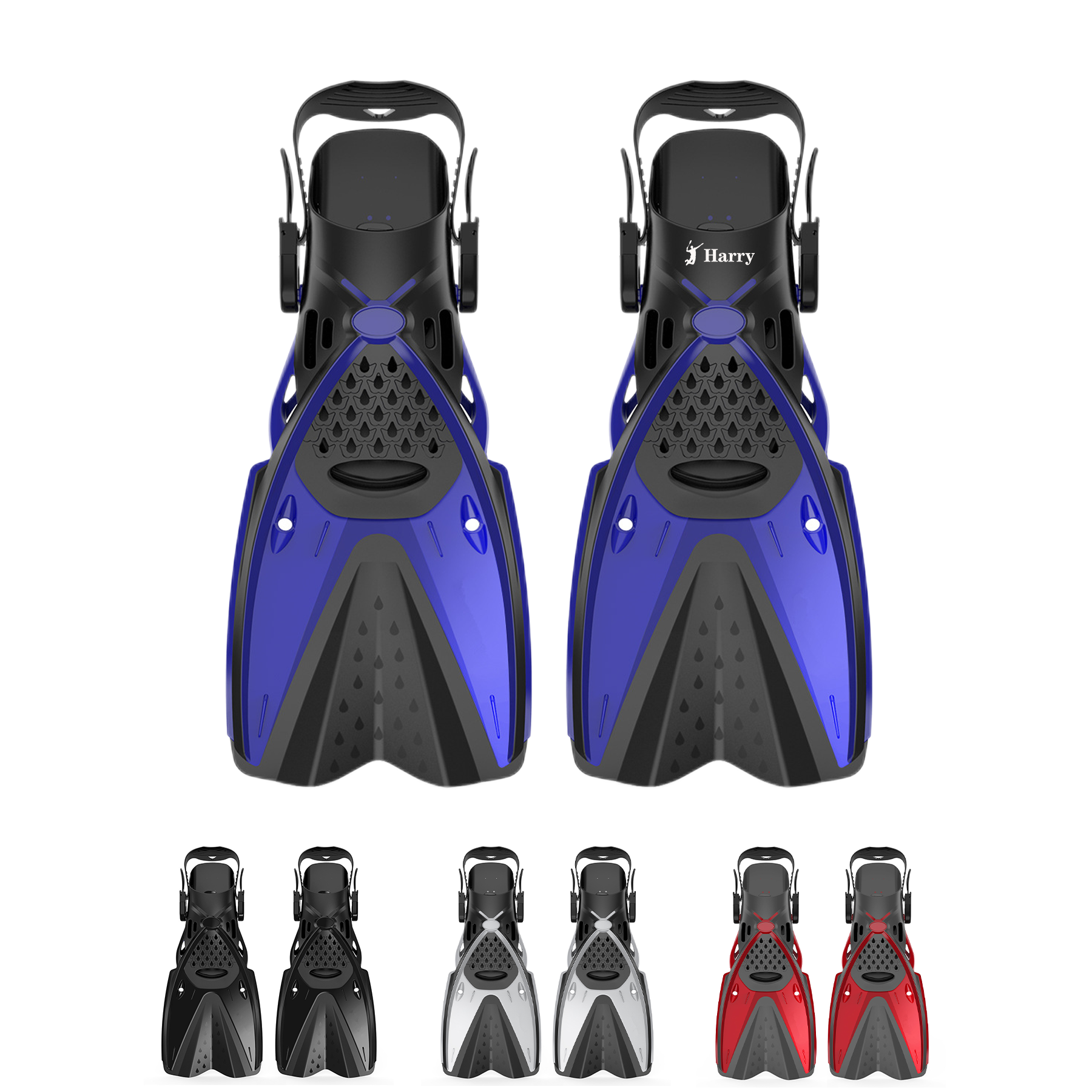 Adjustable Buckles Open Heel Snorkel Fins 4