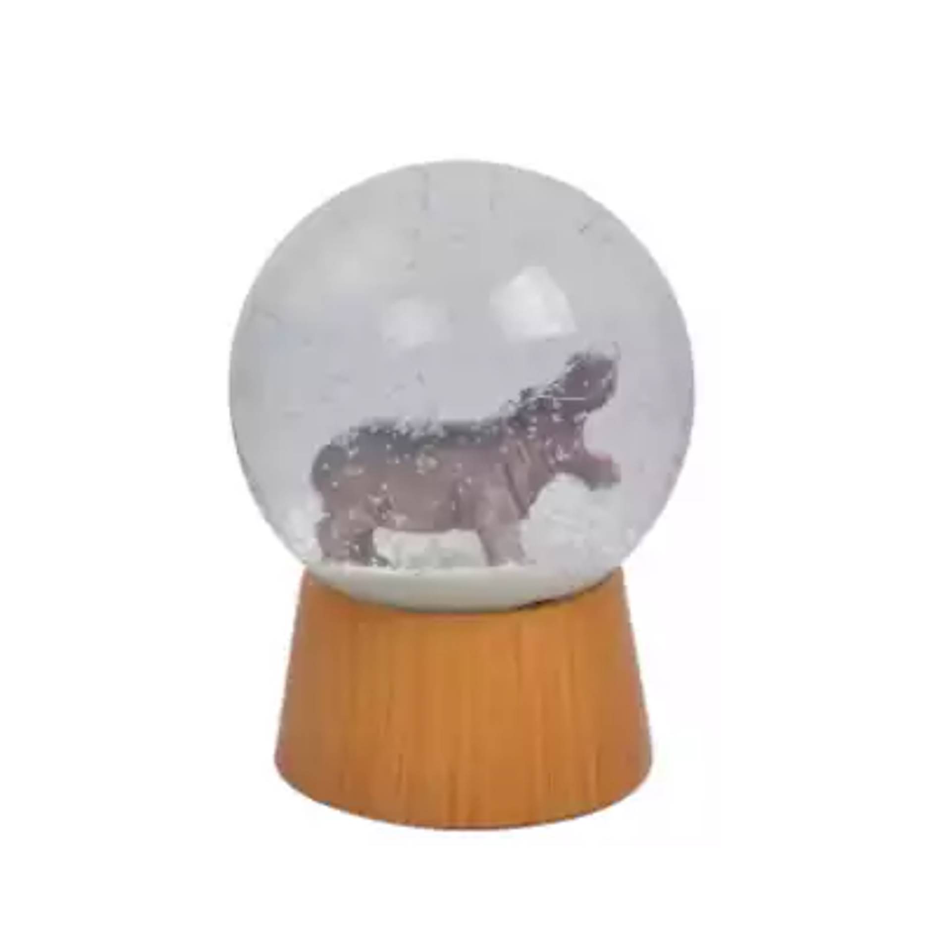 Custom Hippo Snow Globe Ornament 3