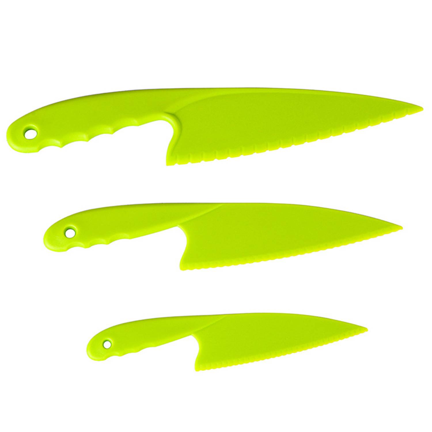3-Pieces Plastic Cake Knife w/ Serrated Blade 6