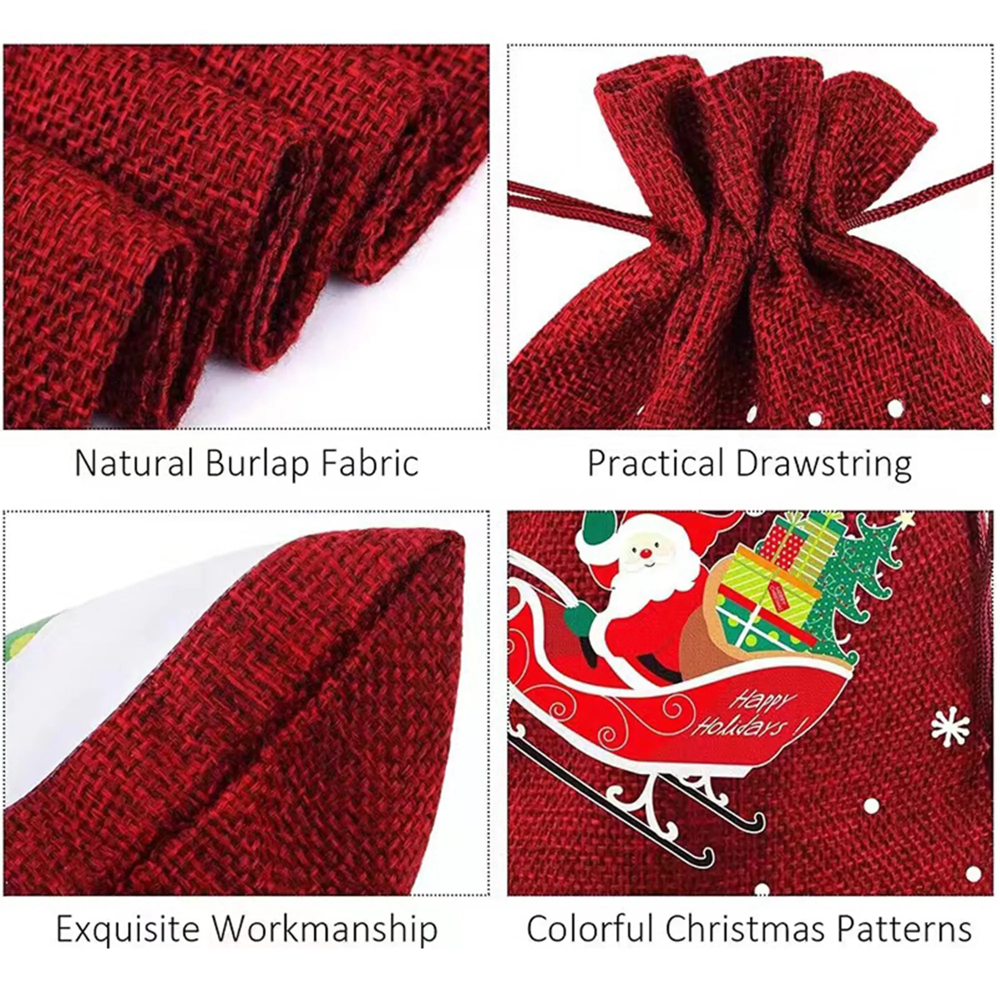 Christmas Red Wine Bundle Pocket Drawstring Packaging Bag 5