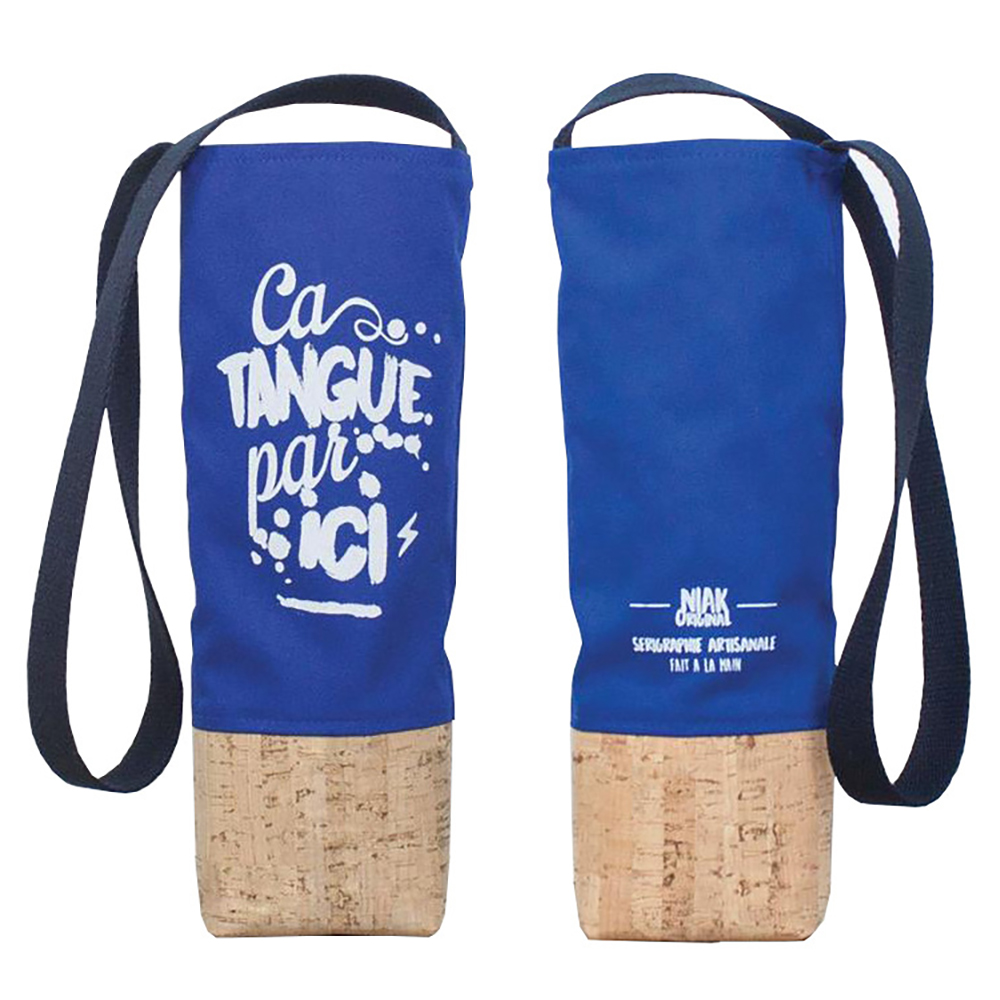 Single Bottle Canvas Wine Tote Bag 2