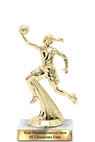 Trophy: 7", 2x3 white marble base, Star Figure Fem 2