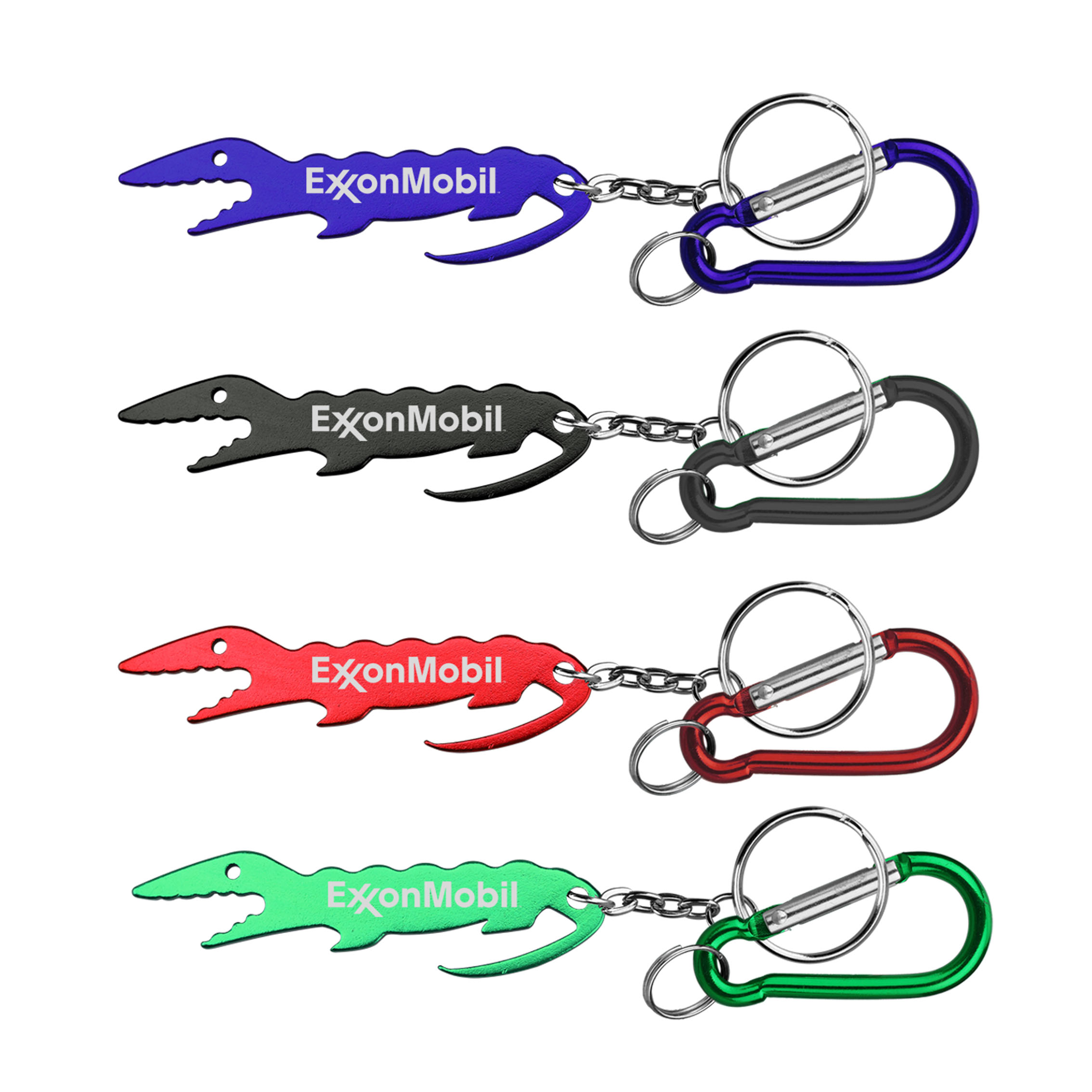 Alligator Shape Bottle Opener Key Chain & Carabineer
