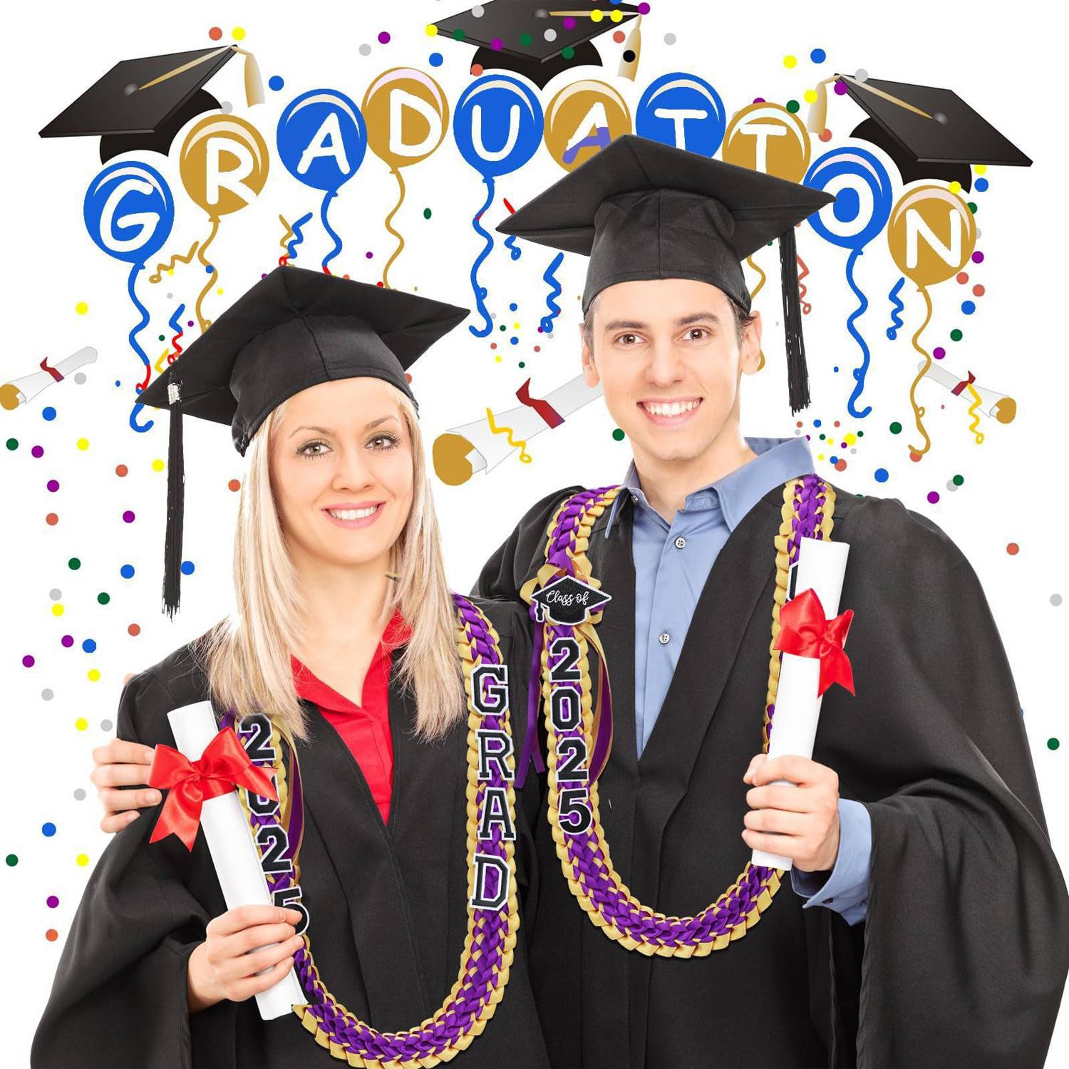 2025 Two Tone Handwoven Graduation Garland 10
