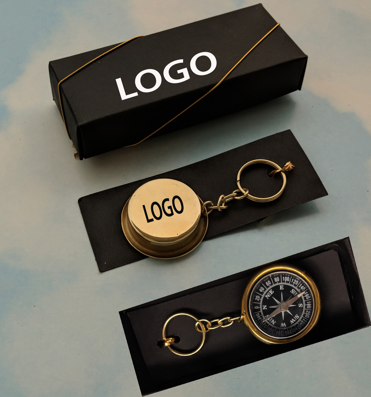 Brass CompassKeychain Made in Taiwan 1