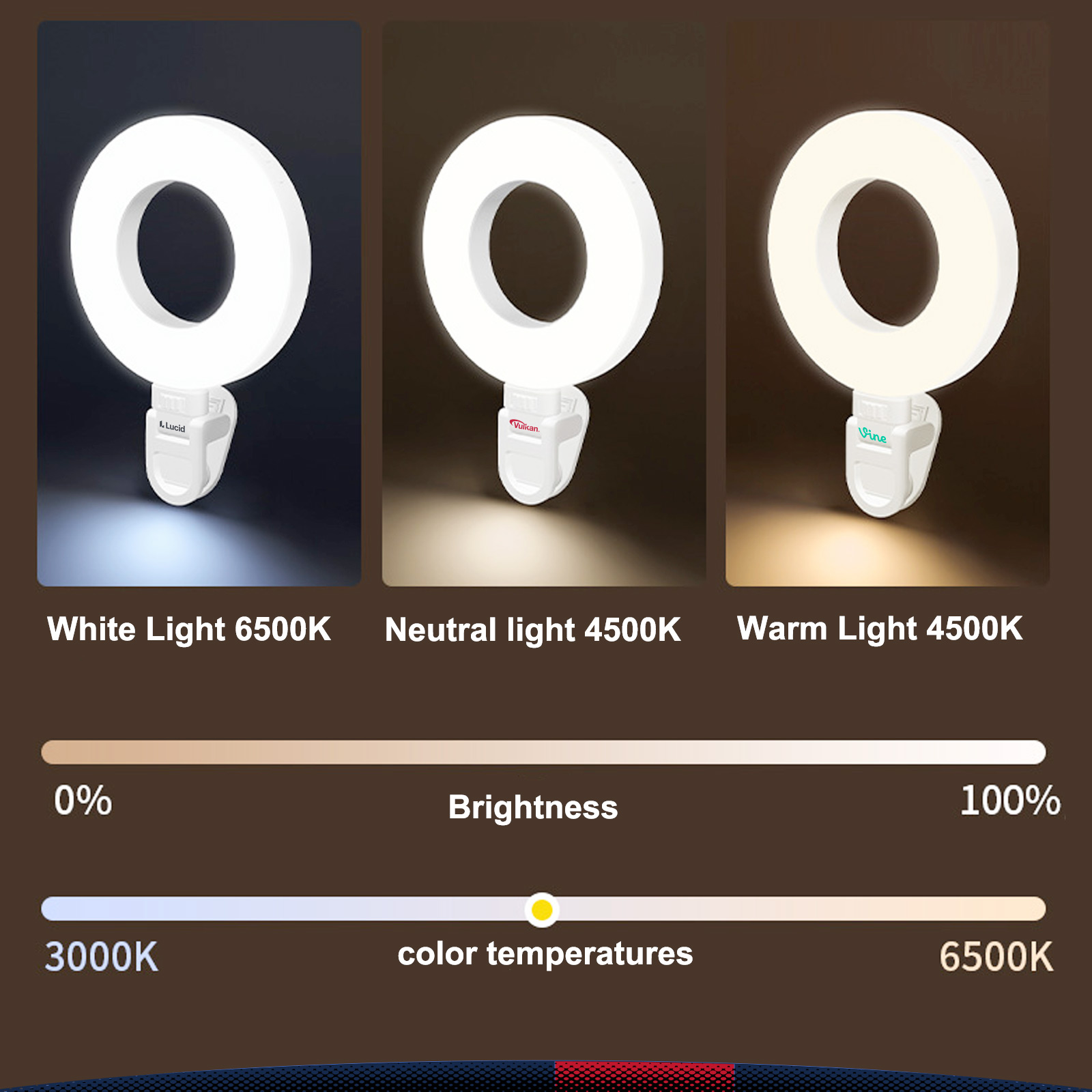 Glimora Clip-On Rechargeable LED Selfie Ring Light 5