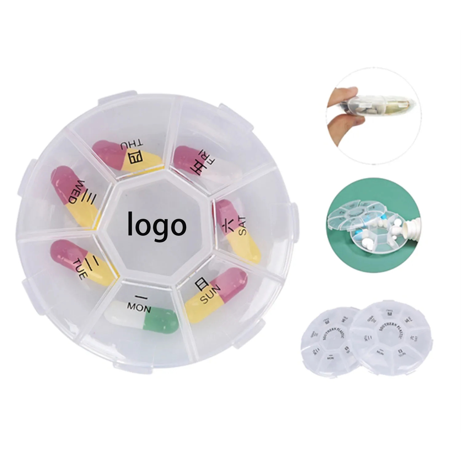 7 Grids Portable Weekly Pill Box 2