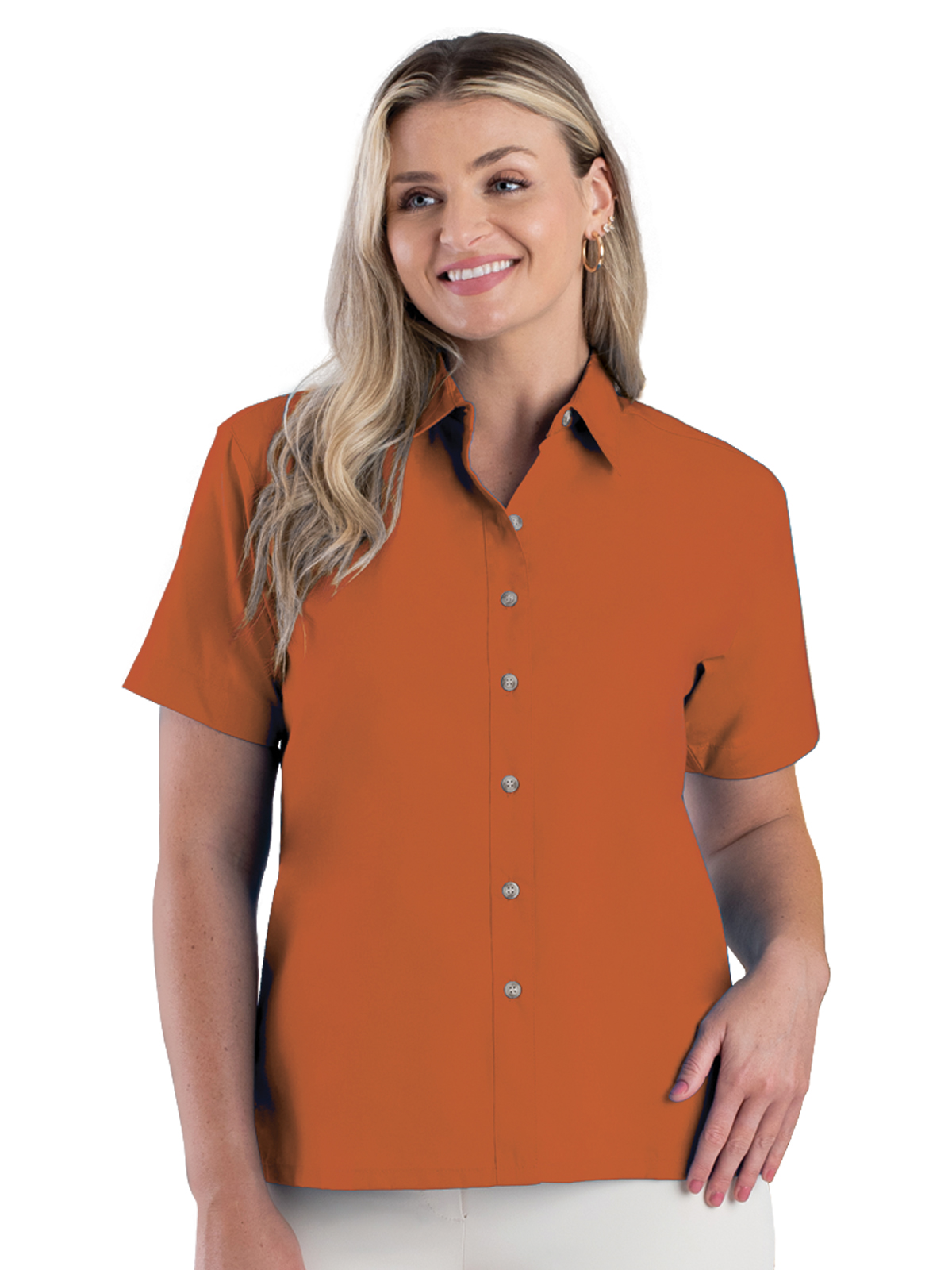 Blue Generation - Women's Pocketless Short Sleeve Superblend Poplin Shirt 8