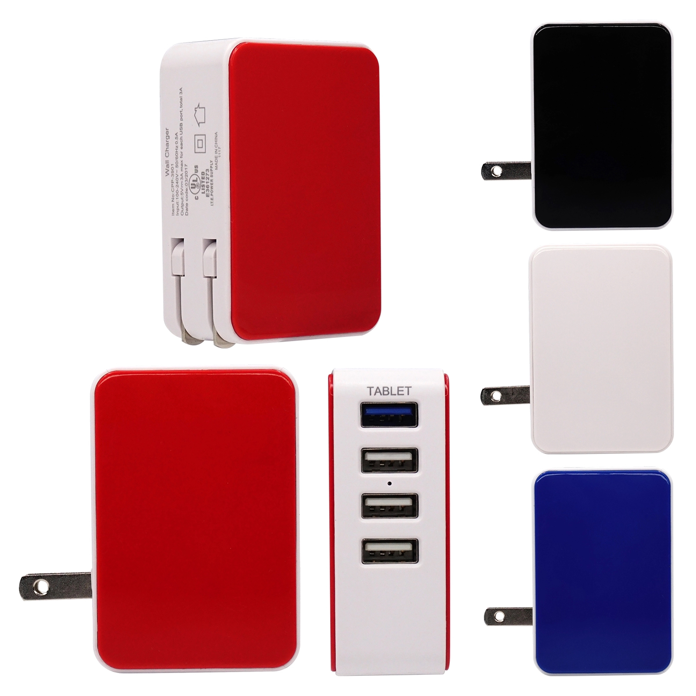 UL 4 PORT USB FOLDING WALL CHARGER 15