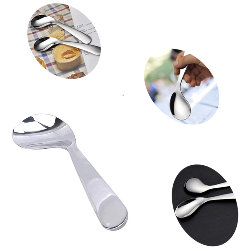 Stainless SteelCurved Self-Feeding Training Spoons 1