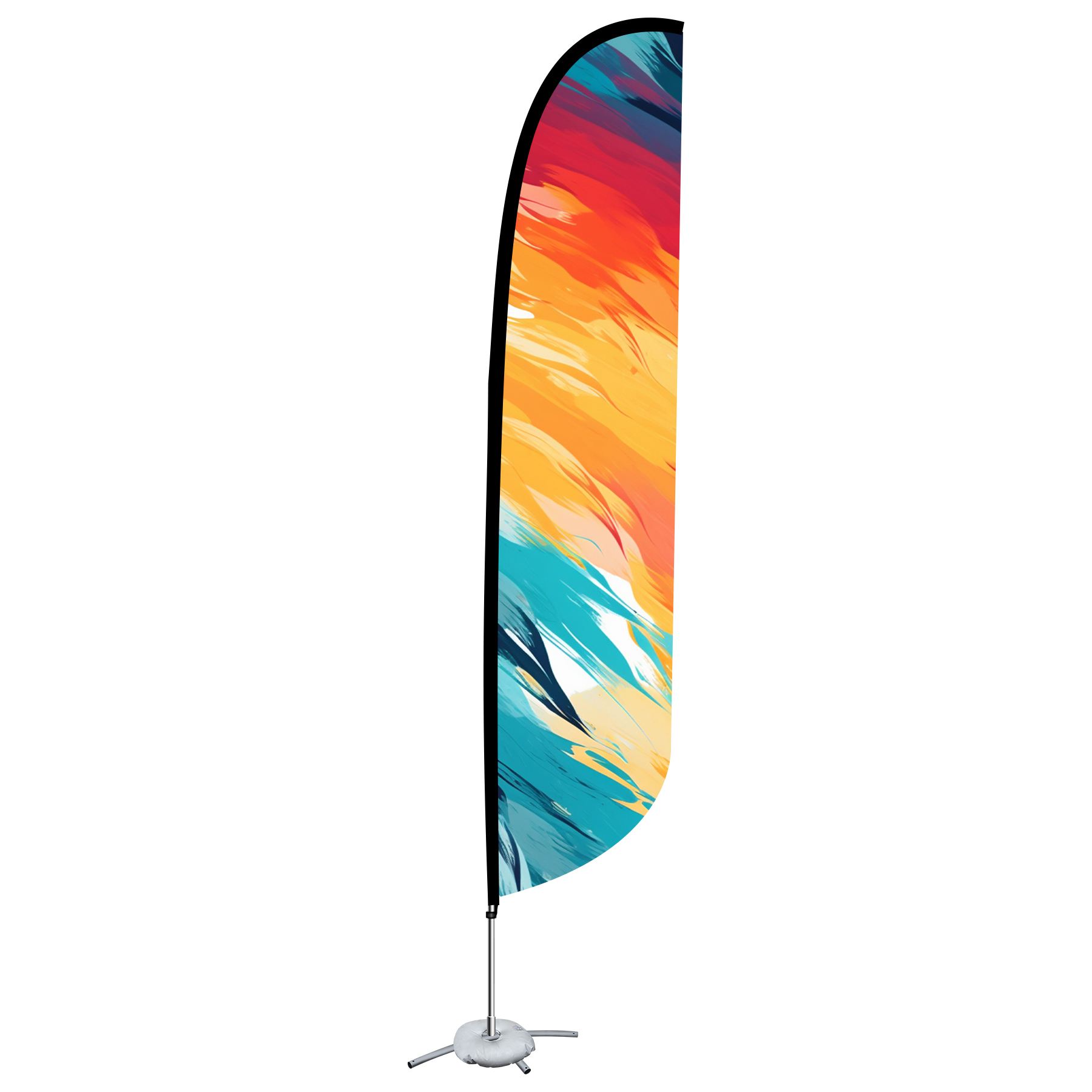 9ft Two-Sided Printed Feather Beach Flag Kit With Cross Base & Water Bag 6