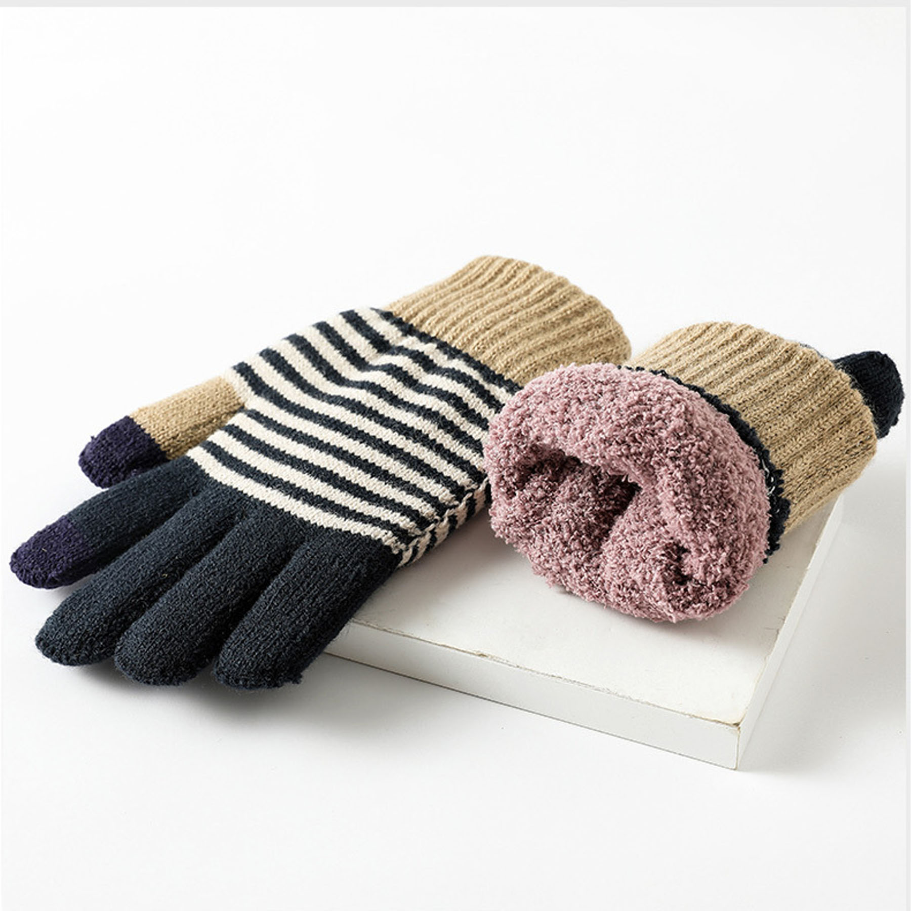 Outdoor Cycling Warm Striped Gloves 6