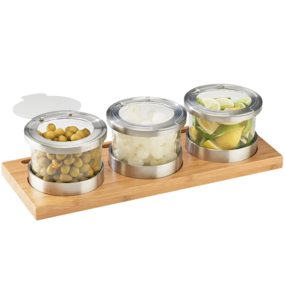 16oz. Bamboo Mixology Jar Garnish Tray 4