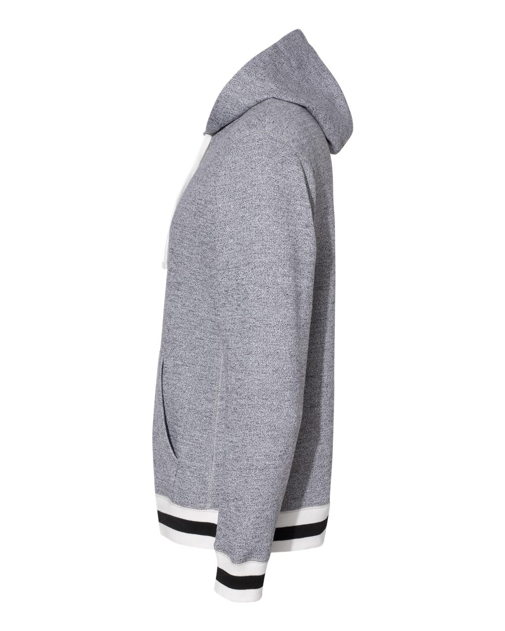 Unisex Peppered Fleece Lapover Hooded Sweatshirt - 8701 6