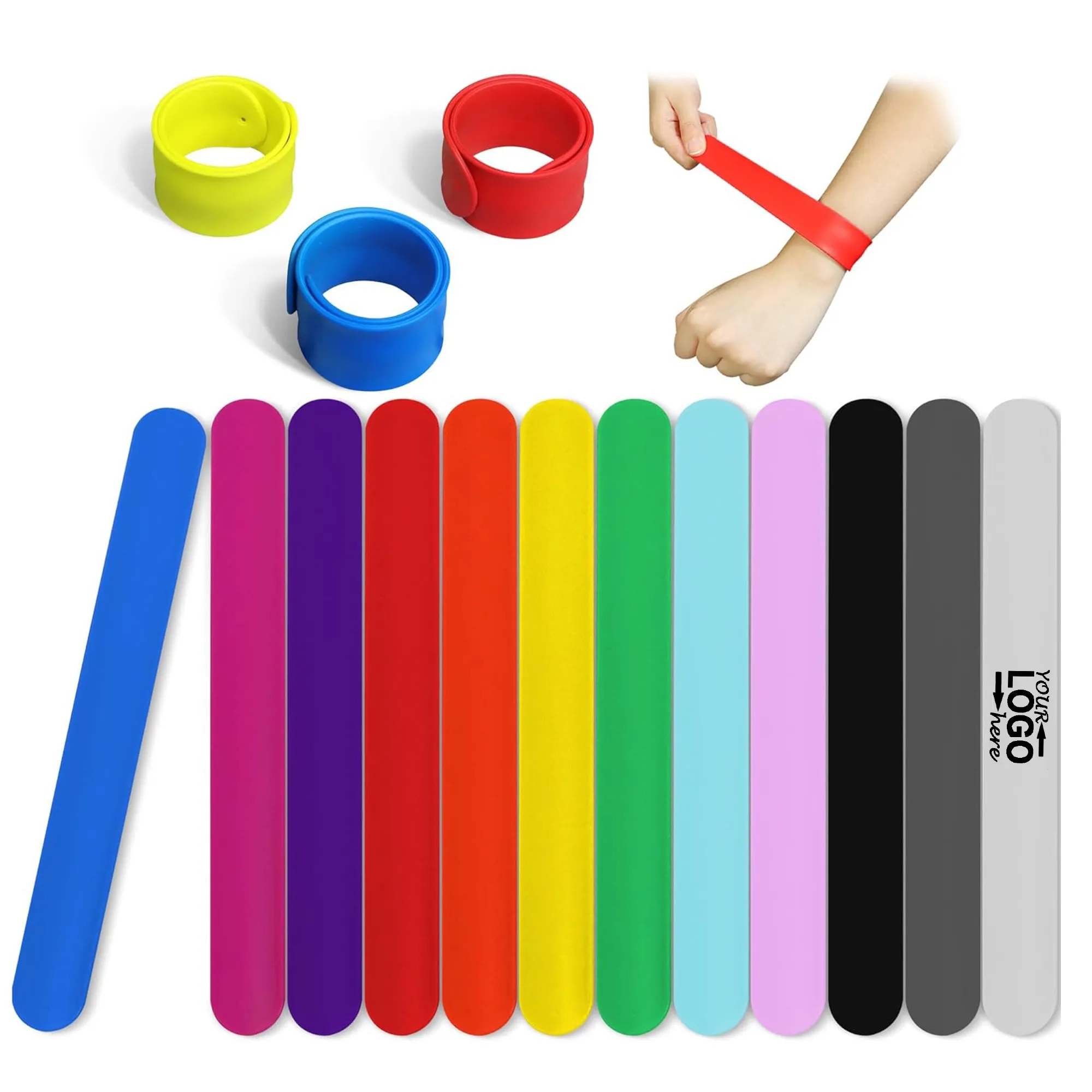 Silicone Rainbow Slap Bracelet 1