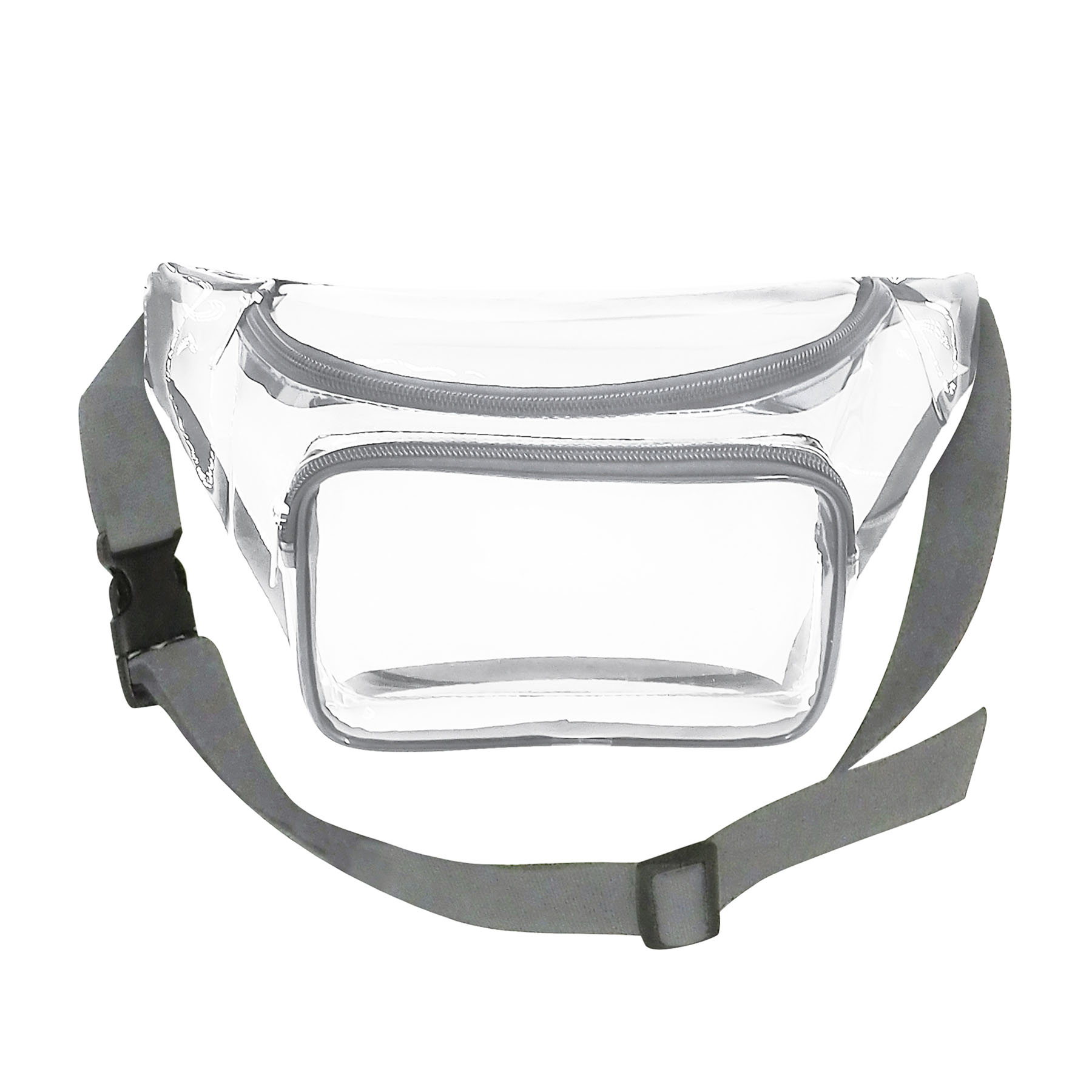 Clear Heavy Vinyl Fanny Pack w/ Two Zipper Pockets 11