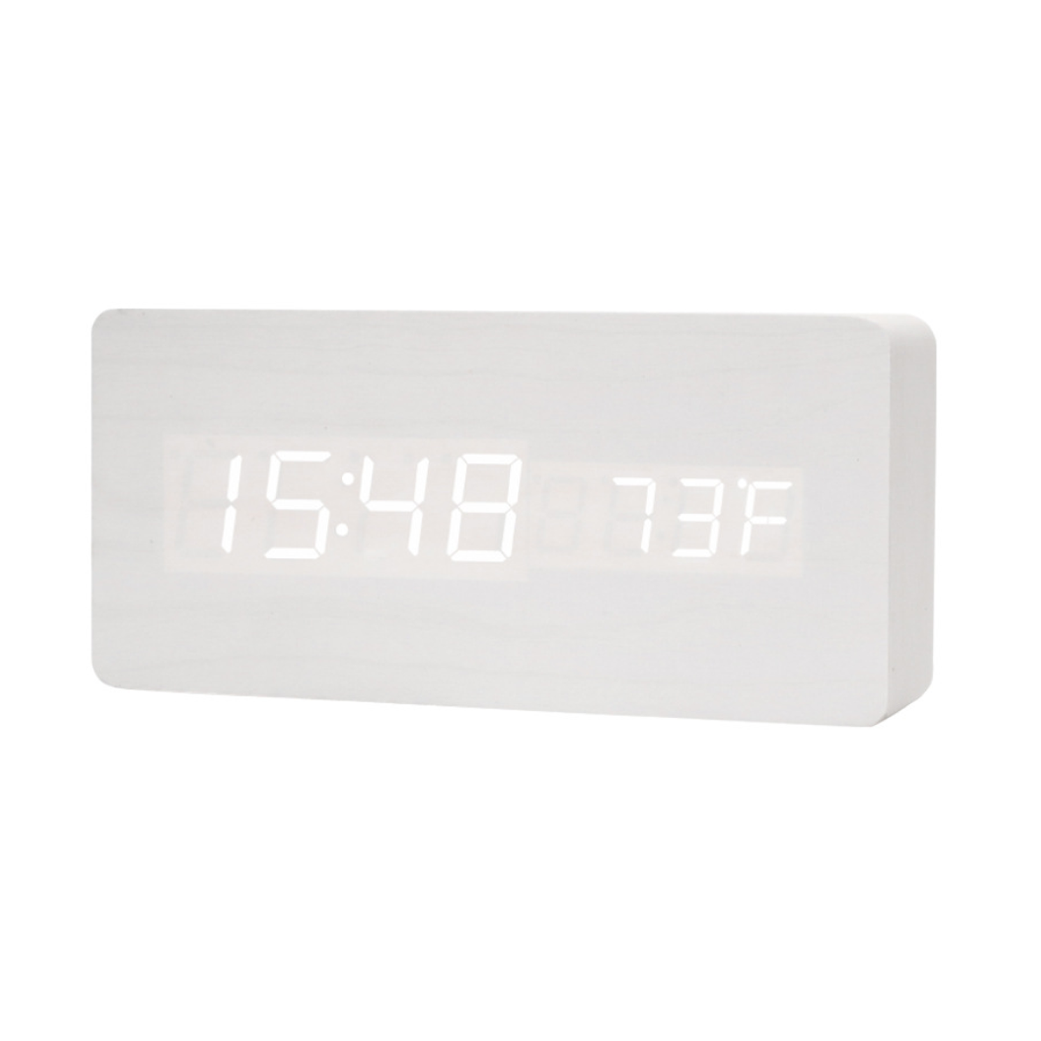 Wooden Alarm Clock with Temperature Display 5