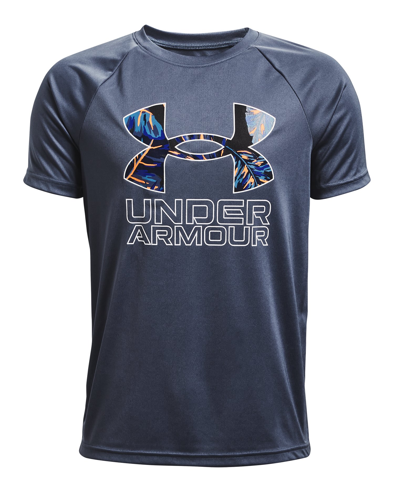 UA Tech Hybrid Print Fill Boys' Short Sleeve 13