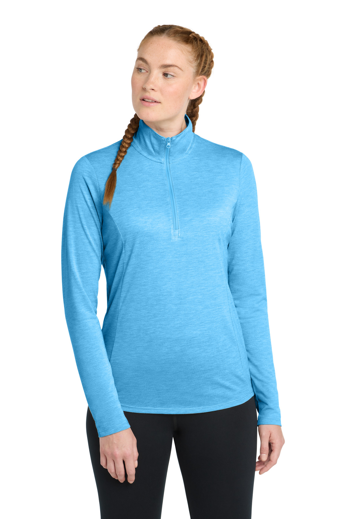 Sport-Tek Women's PosiCharge Tri-Blend Wicking 1/4-Zip Pullover. LST407 3