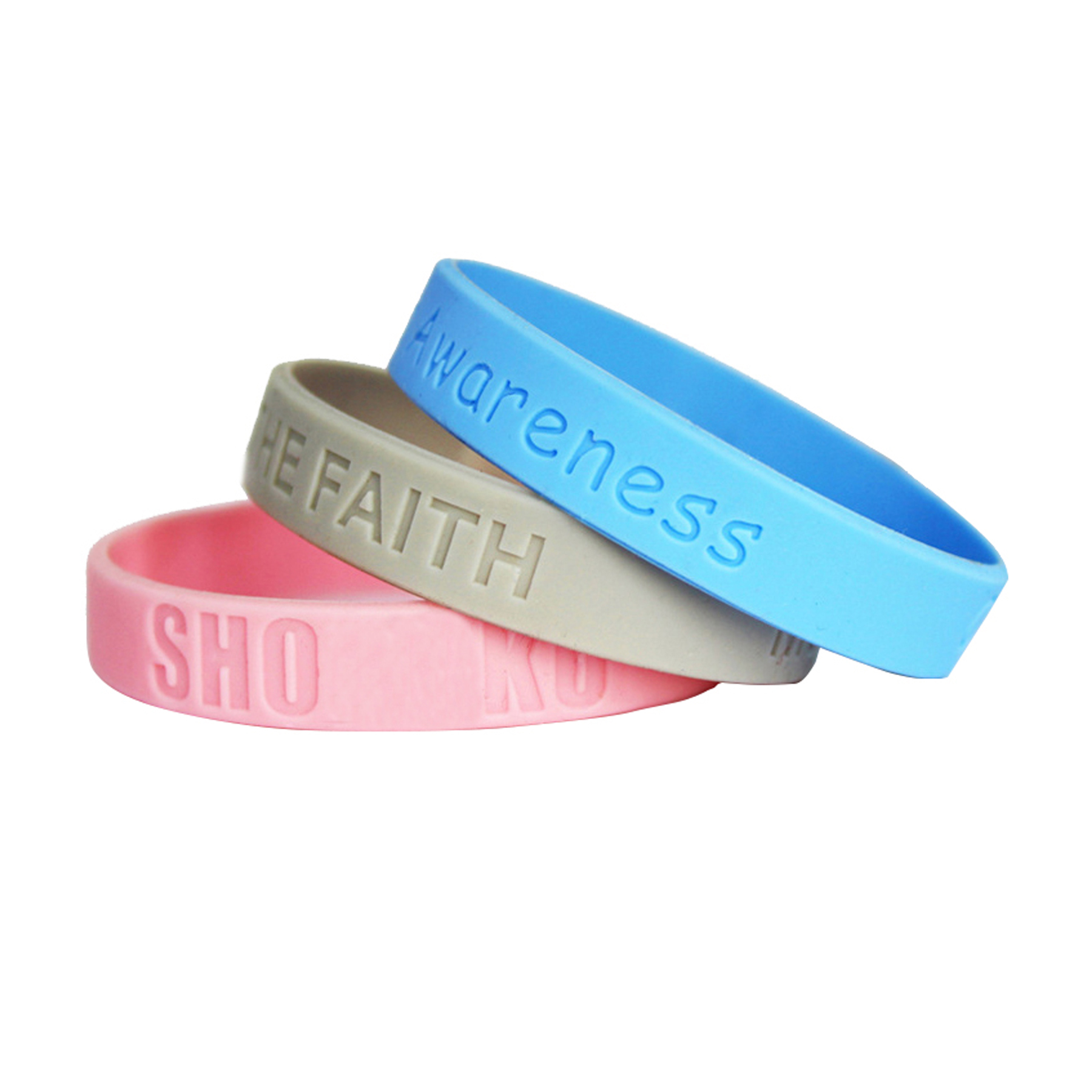 1/2" Debossed Silicone Bracelet 1