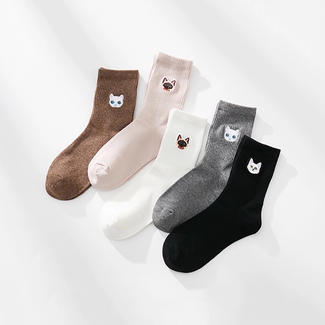 Custom Mid Crew Socks with Embroidered logo 2