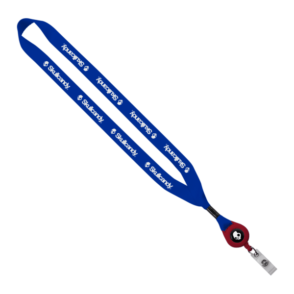 3/4" Polyester Lanyard with Metal Crimp & Retractable Badge Reel 360