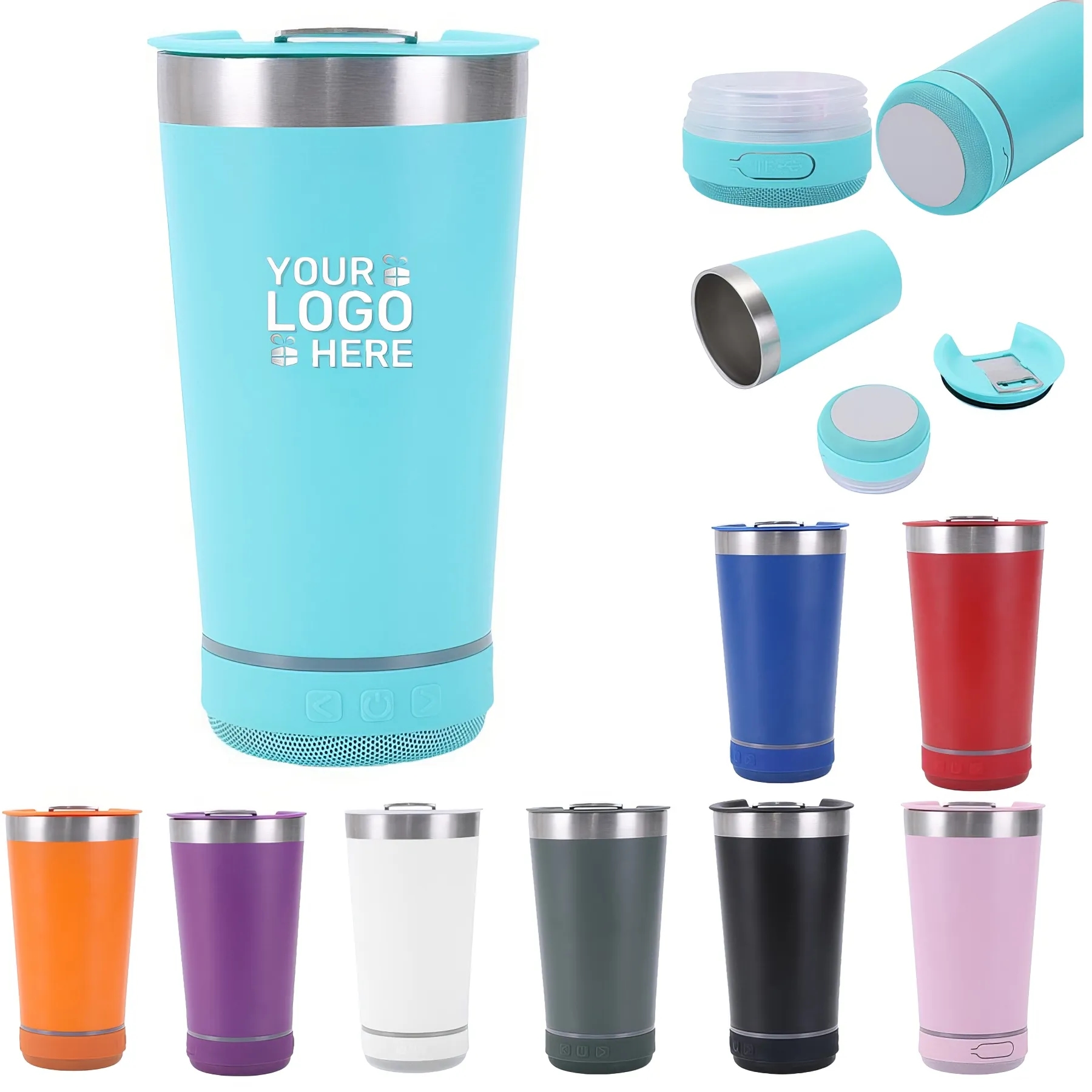 Stainless Steel Thermos Cup Car Bluetooth Stereo Beer Mug 2