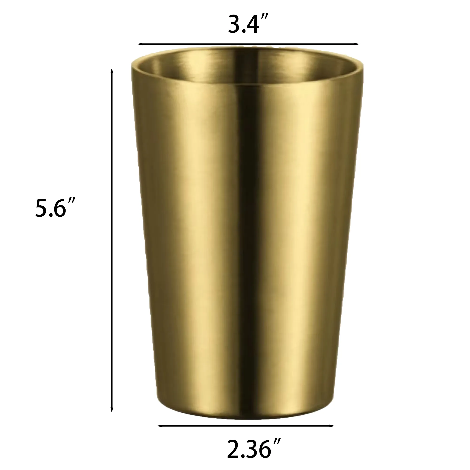 15oz Golden Stainless Steel Pint Cup 1