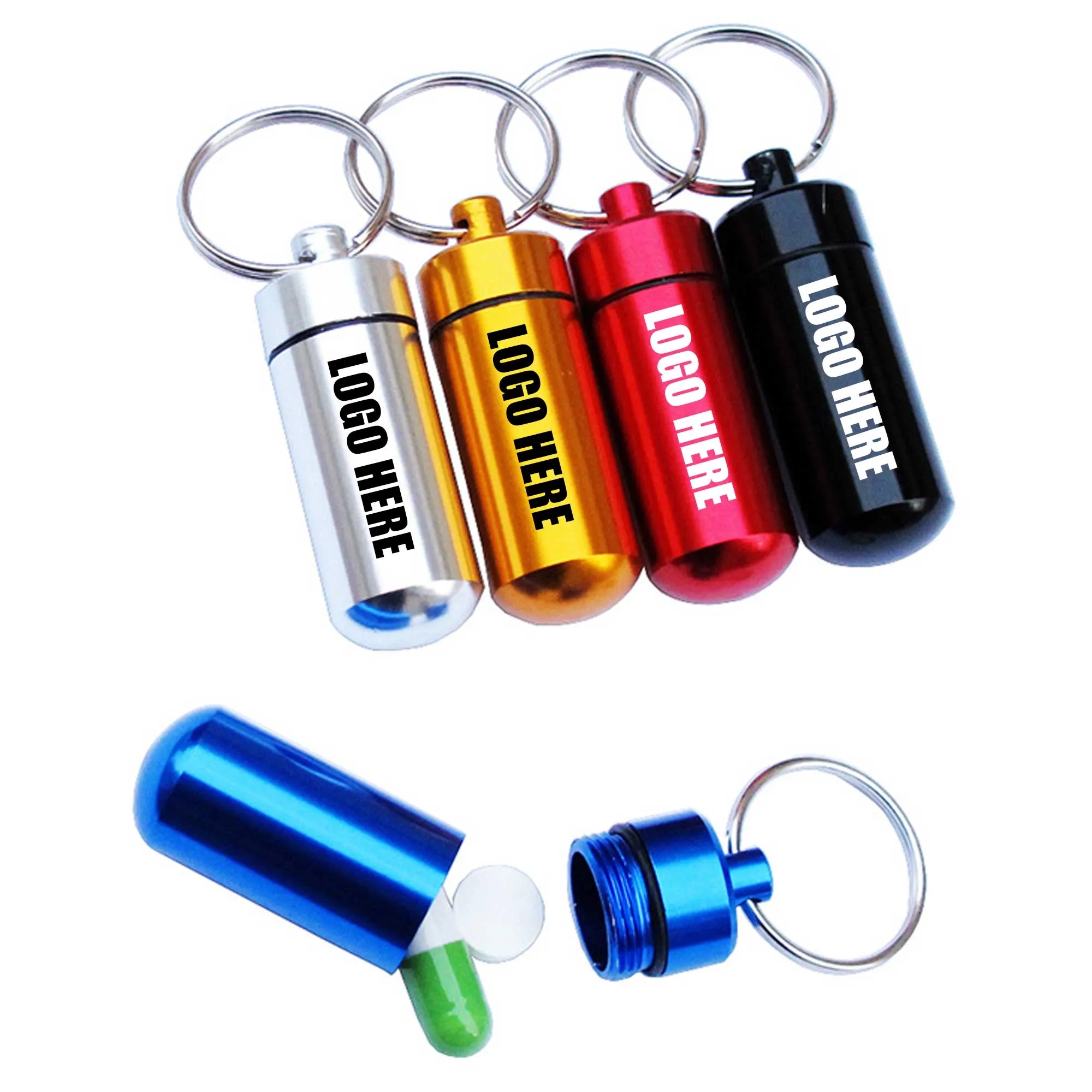 Waterproof Metal Pill Box Keychain 4