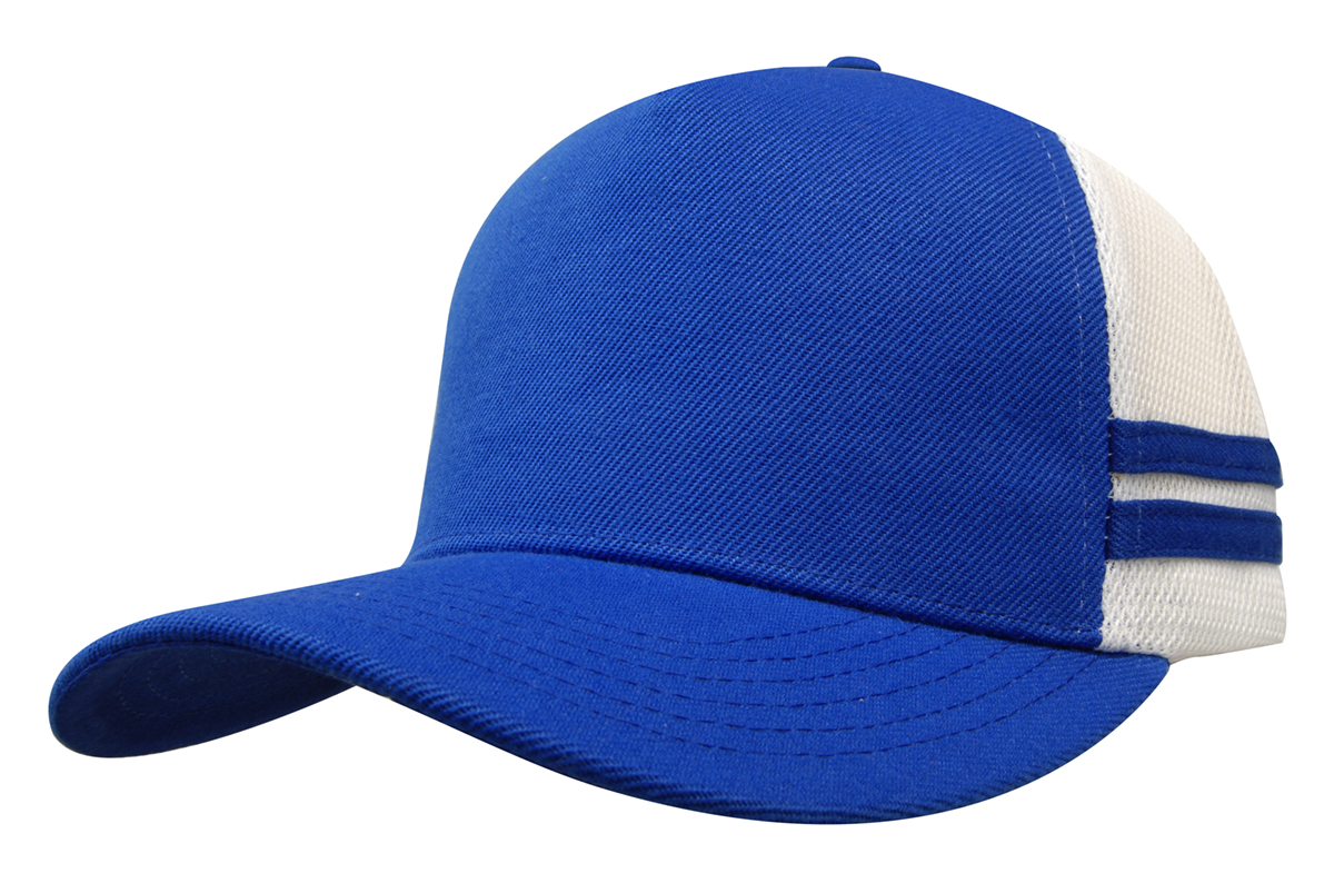 American Premium Twill/Mesh Deep Fit Trucker with Stripes 3