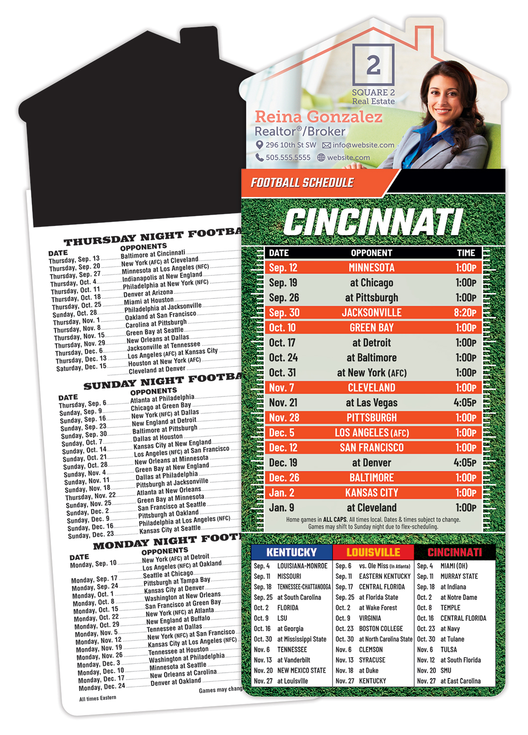Magna-Card House Shape Magnet Football Schedules (3.5x9)