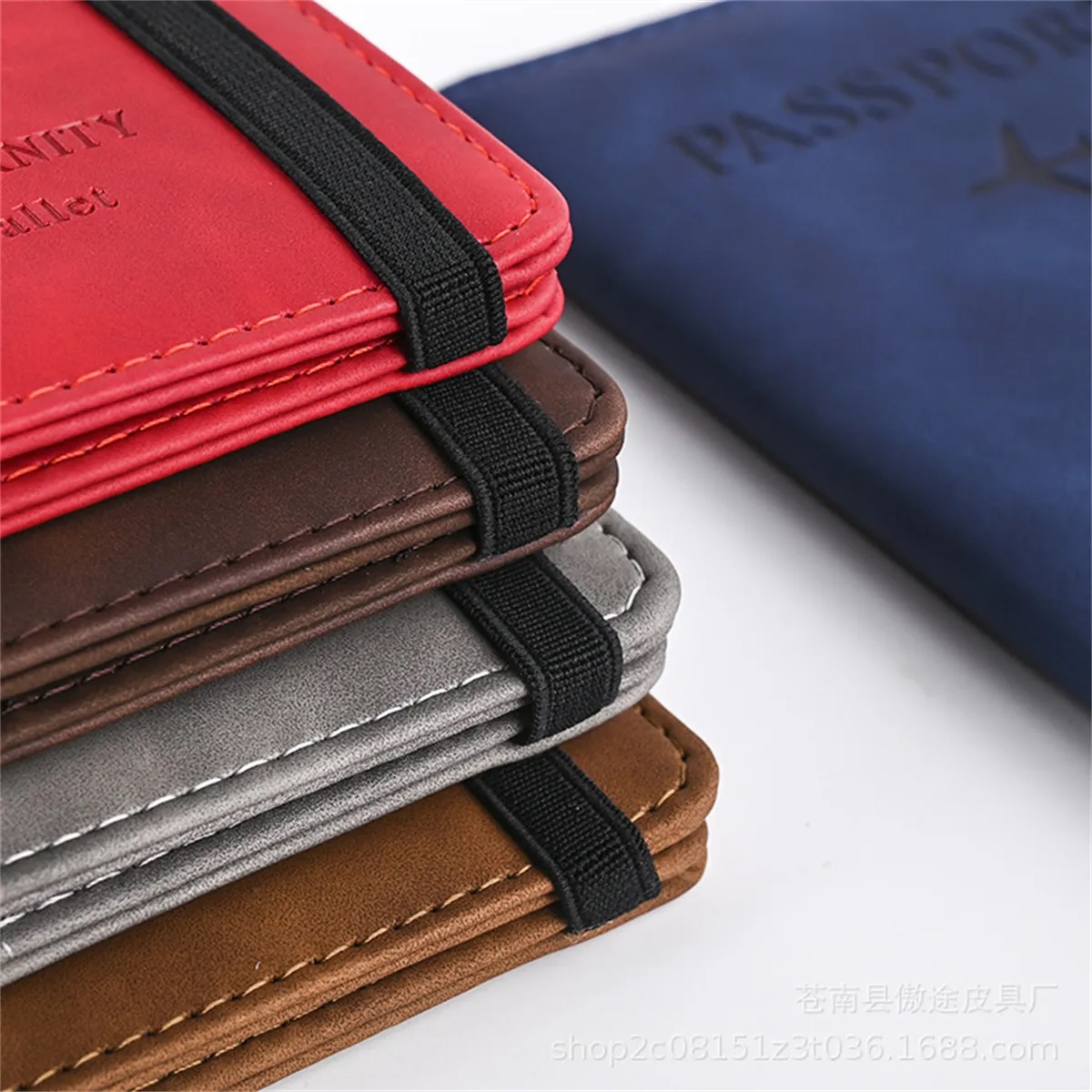 RFID Blocking Travel Wallet Passport Holder With Elastic 1