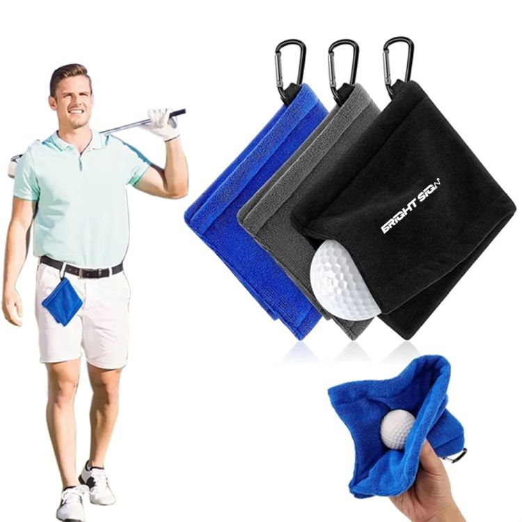 2-in-1 Golf Ball Cleaner Towel with Clip (5.5?5.5?) 2